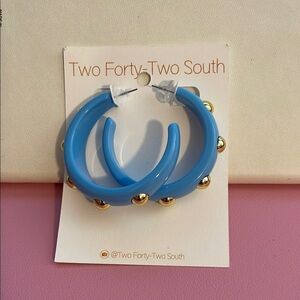 NWT--UNC CAROLINA Fan...Blue and Gold Hoop Earrings